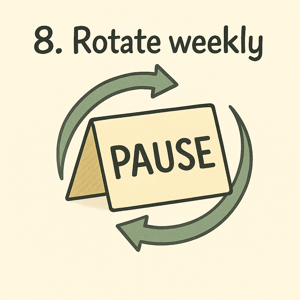 Step 8: Rotate weekly